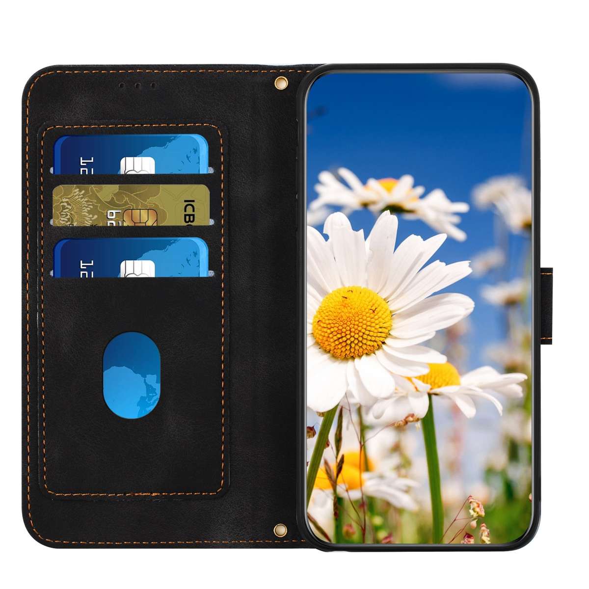 For Xiaomi 15 Floral Pattern Leather Phone Case with Lanyard(Black)