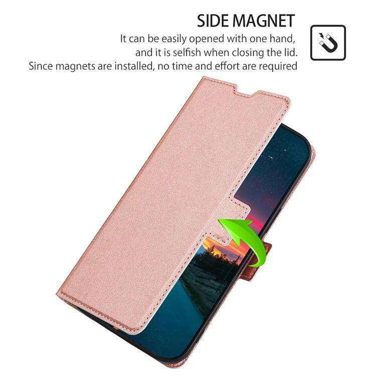 For Redmi K80 Ultra Ultra-thin Voltage Side Buckle Horizontal Flip Leather Phone Case(Rose Gold)