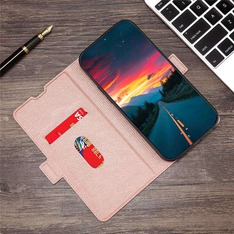 For Redmi K80 Ultra Ultra-thin Voltage Side Buckle Horizontal Flip Leather Phone Case(Rose Gold)