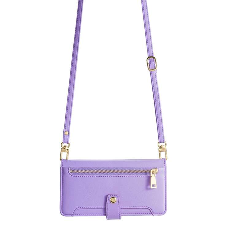 For Redmi 13 4G Sheep Texture Cross-body Zipper Wallet Leather Phone Case(Purple)