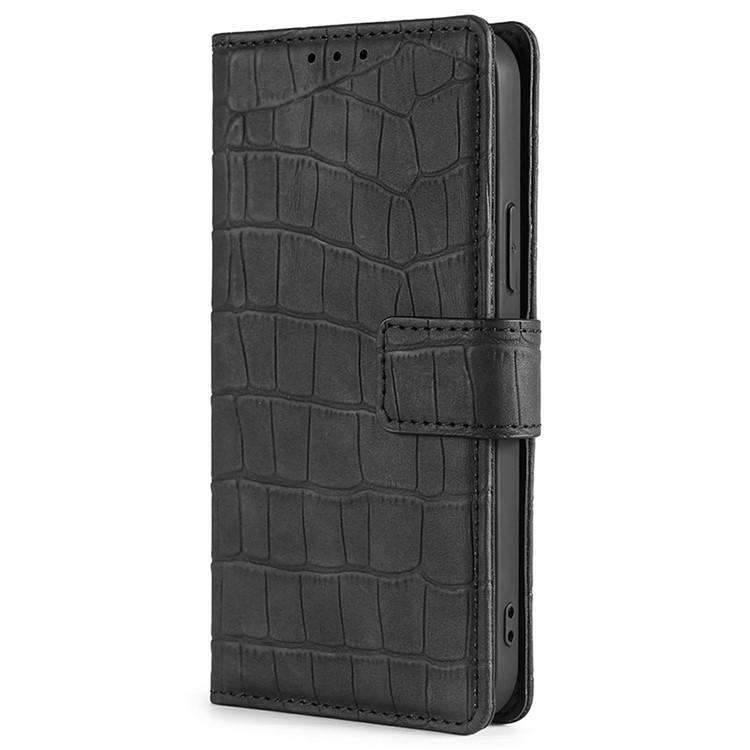 For Redmi K80 Ultra Skin Feel Crocodile Magnetic Clasp Leather Phone Case(Black)
