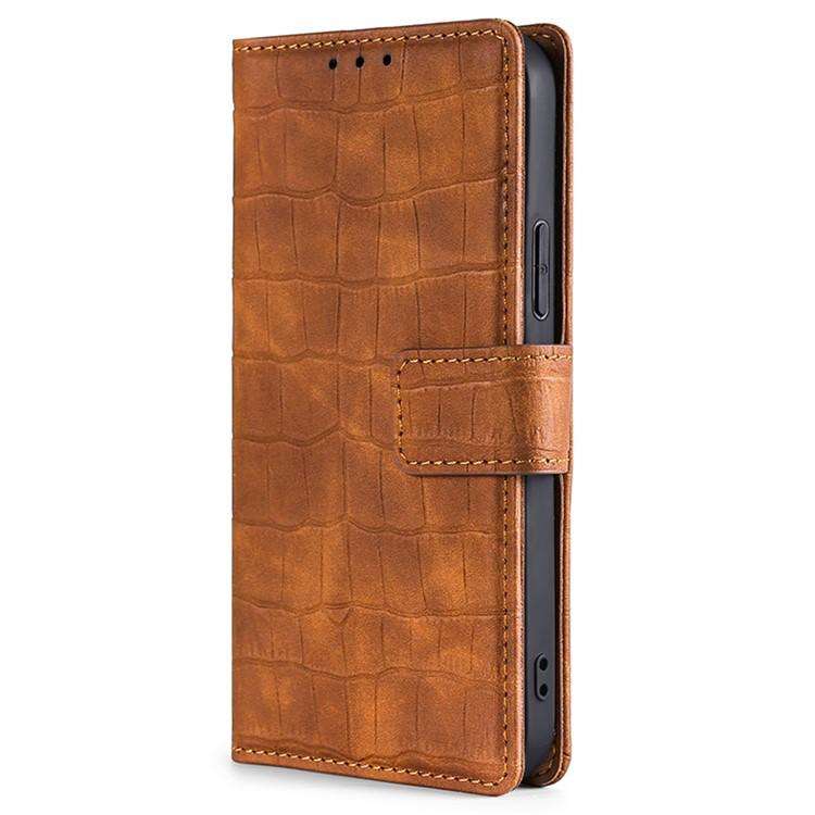 For Redmi K80 Ultra Skin Feel Crocodile Magnetic Clasp Leather Phone Case(Brown)