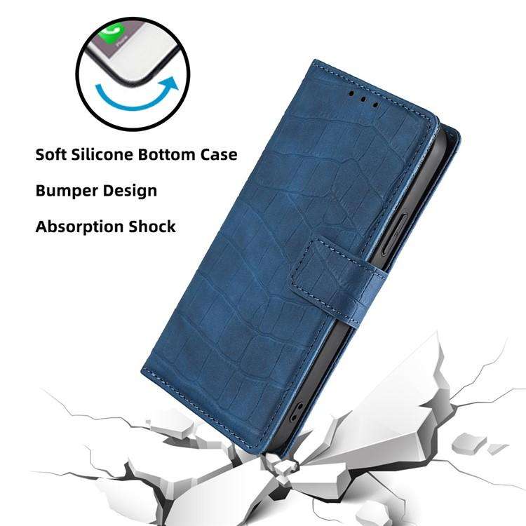 For Redmi K80 Ultra Skin Feel Crocodile Magnetic Clasp Leather Phone Case(Blue)