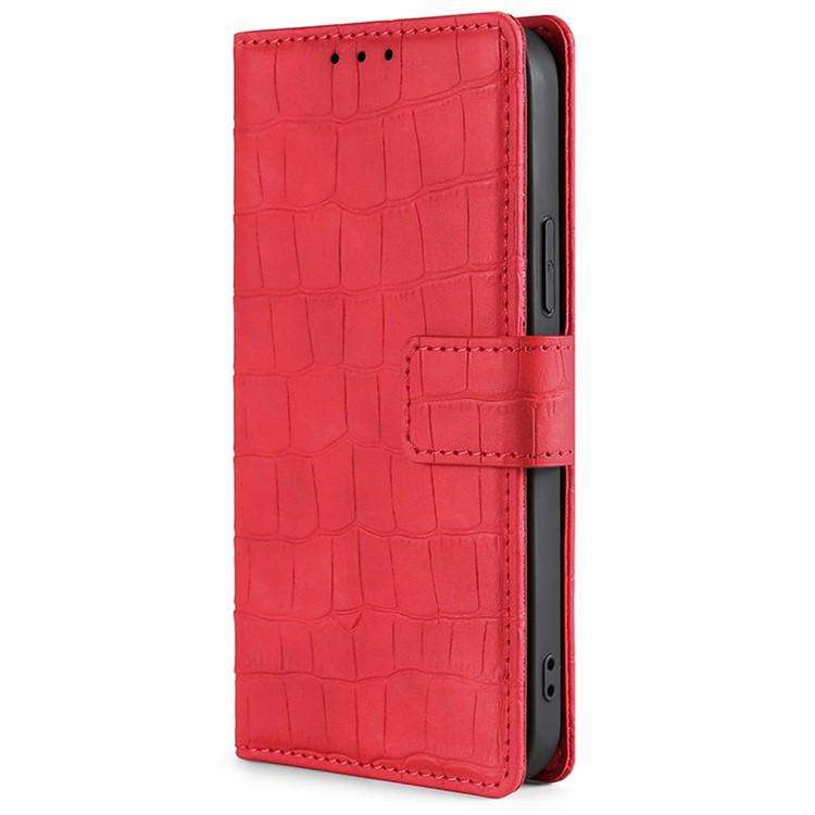 For Redmi K80 Ultra Skin Feel Crocodile Magnetic Clasp Leather Phone Case(Red)