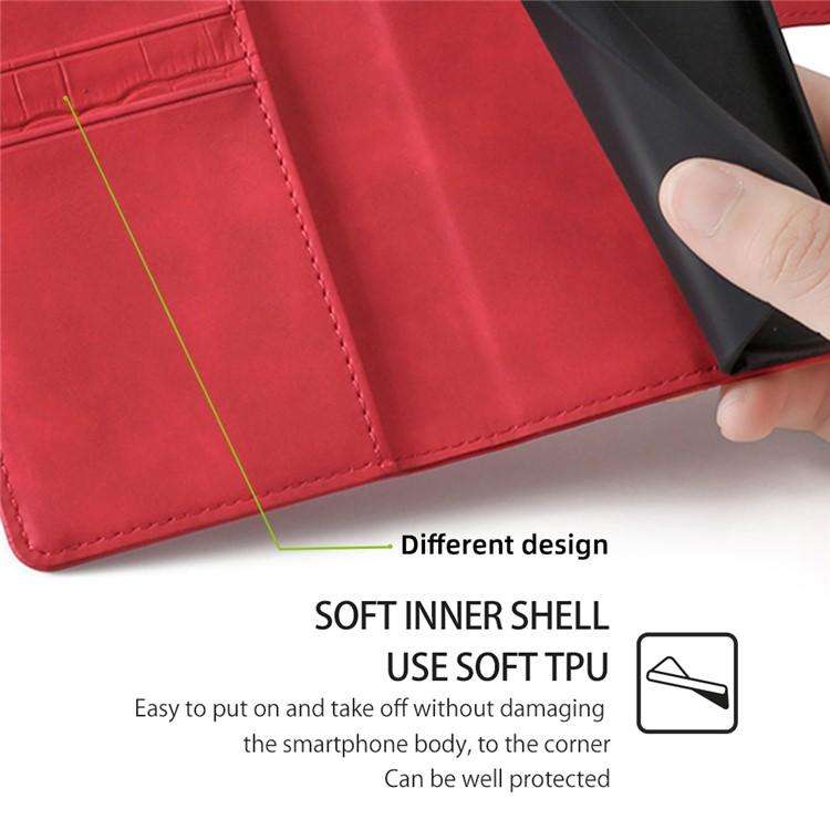 For Redmi K80 Ultra Skin Feel Crocodile Magnetic Clasp Leather Phone Case(Red)
