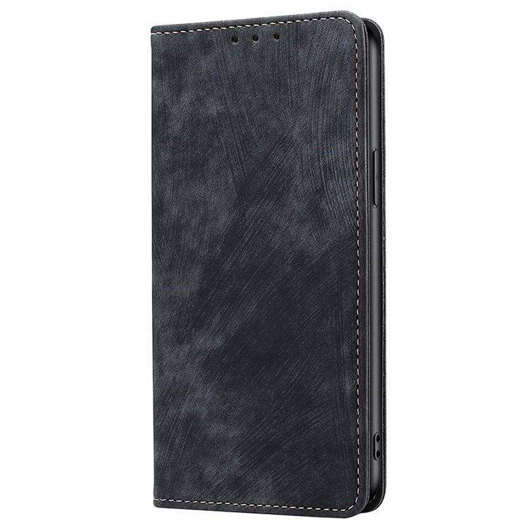 For Redmi K80 Ultra RFID Anti-theft Brush Magnetic Leather Phone Case(Black)