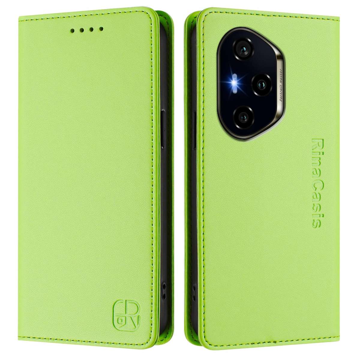 For Honor 300 Pro / 300 Ultra RC01 Dual-Folded Magnetic Suction RFID Leather Pho ... (Grass Green)