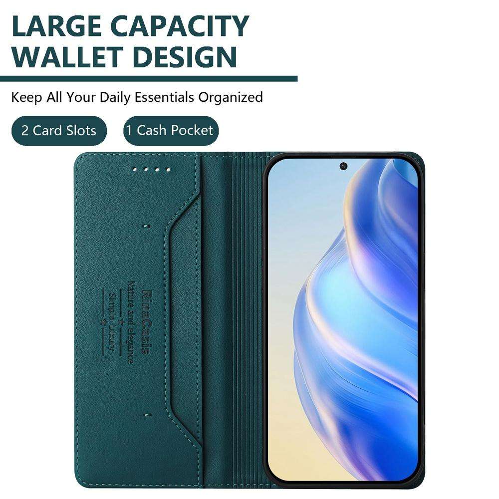 For Honor 300 Pro / 300 Ultra RC01 Dual-Folded Magnetic Suction RFID Leather Phon ... (Dark Green)