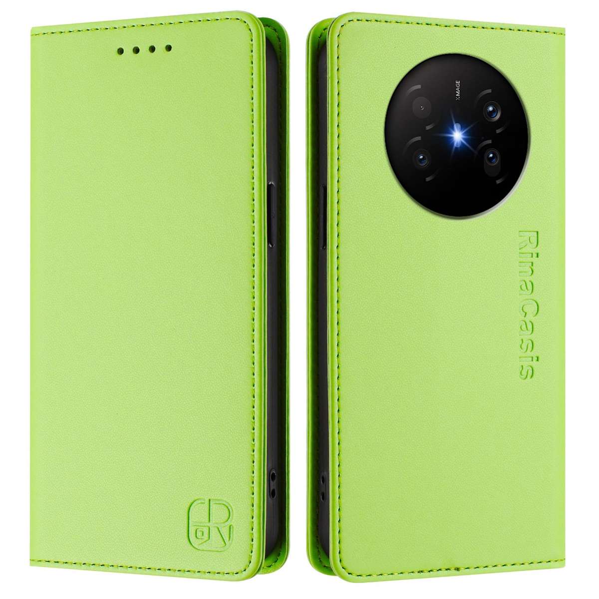 For Huawei Mate 70 Air 5G RC01 Dual-Folded Magnetic Suction RFID Leather Phone Case(Grass Green)