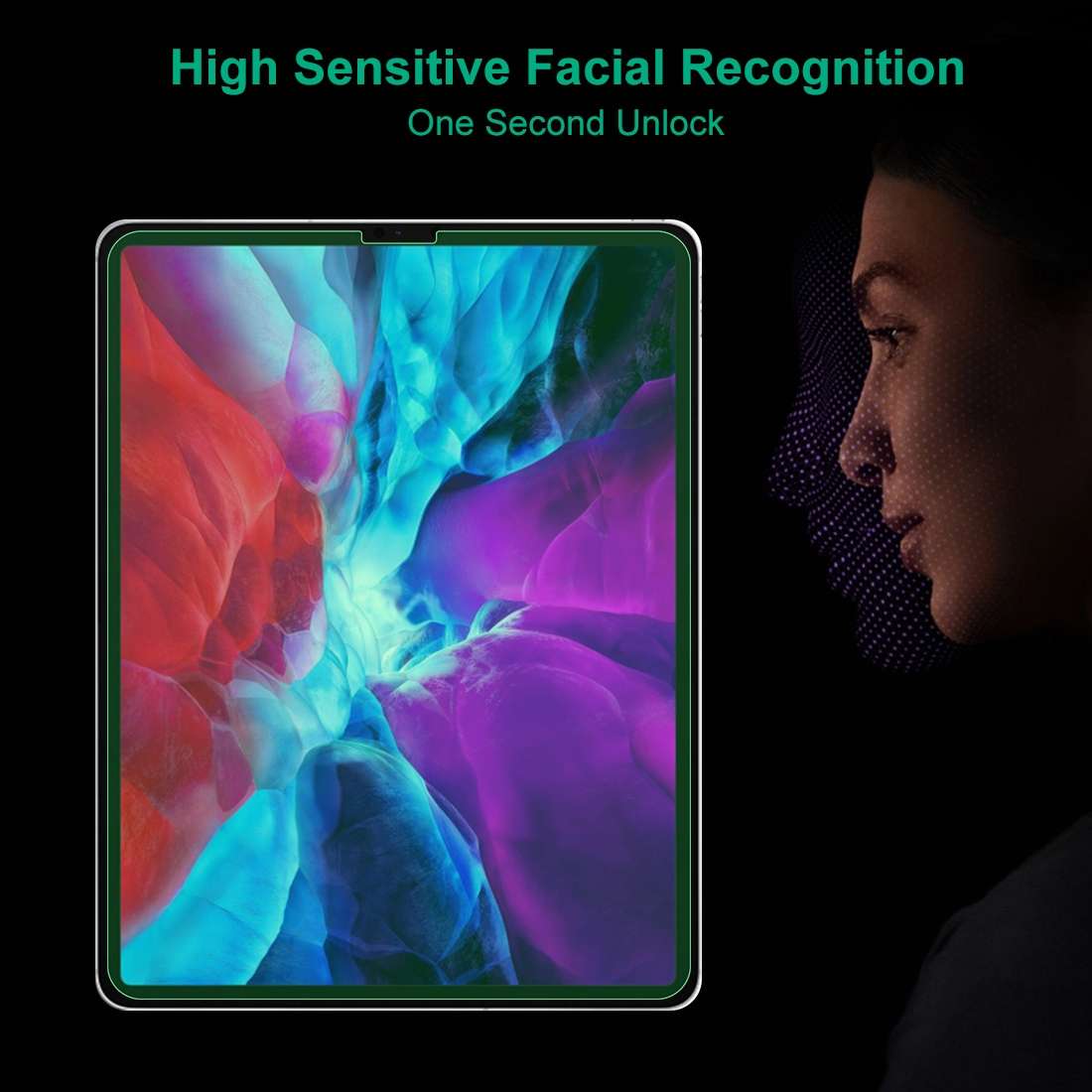 For iPad Pro 12.9 2018 / 2020 / 2021 / 2022 9H 2.5D Eye Protection Green Light Explosion-proof Tem