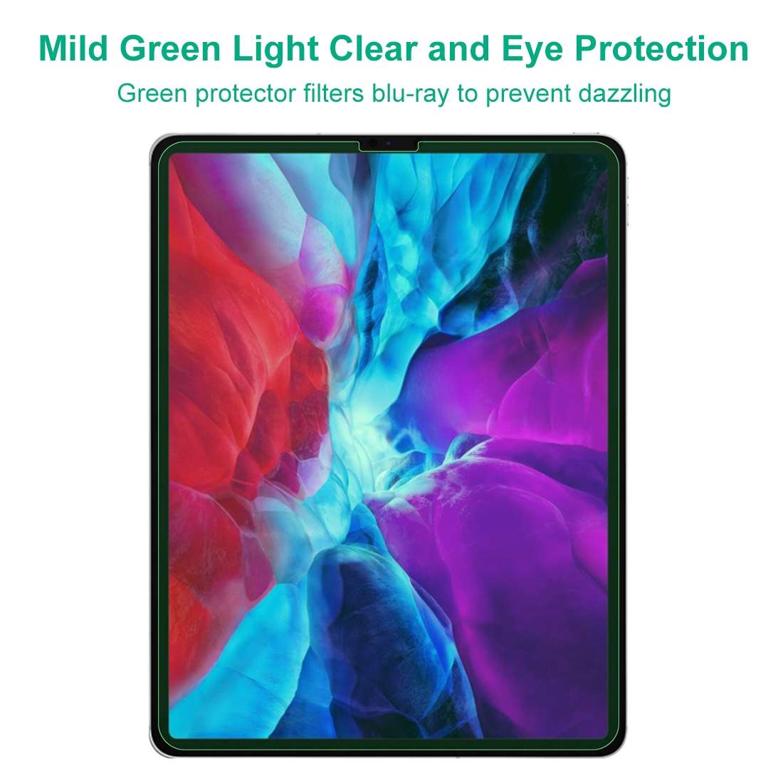 For iPad Pro 12.9 inch (2020) 2 PCS 9H 2.5D Eye Protection Green Light Explosion-proof Tempered Gl