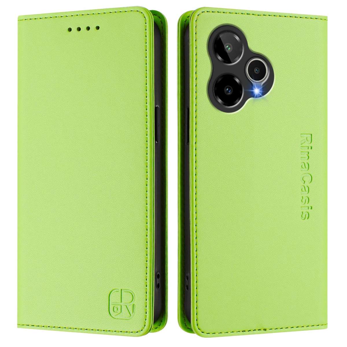For Cricket Icon 7 5G / Plus 2026 RC01 Dual-Folded Magnetic Suction RFID Leather ... (Grass Green)