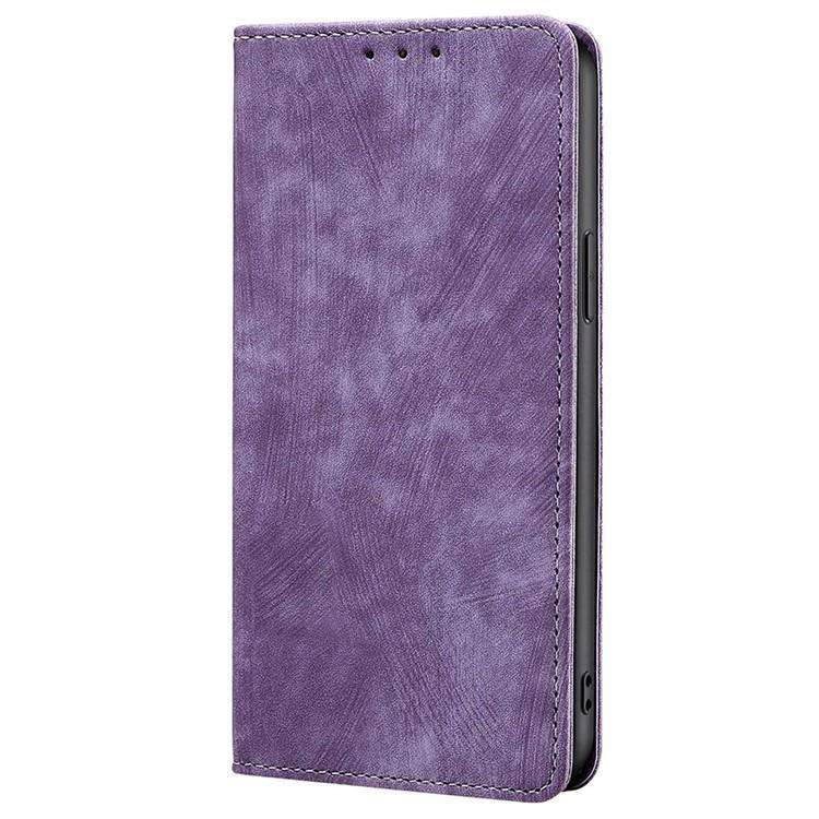 For Xiaomi 17 RFID Anti-theft Brush Magnetic Leather Phone Case(Purple)
