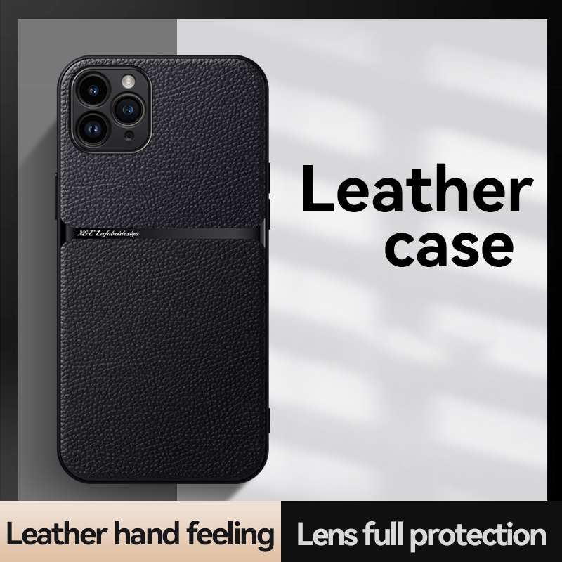 For iPhone 11 Pro Litchi Leather Magnetic Full Coverage Shockproof Phone Case(Black)