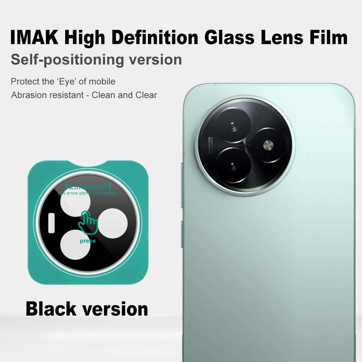 For Redmi K80 Ultra imak Black Version HD Glass Rear Camera Lens Film, Self-positioning Version