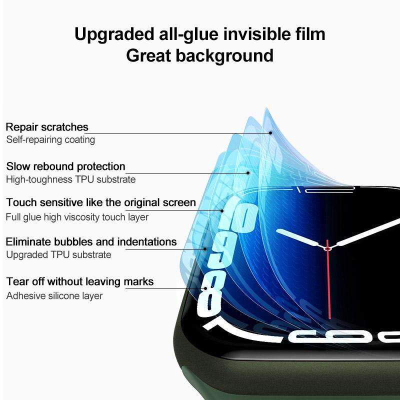 For Apple Watch Series 9 / 8 / 7 45mm Soft Hydrogel Film Watch Screen Protector with Locator