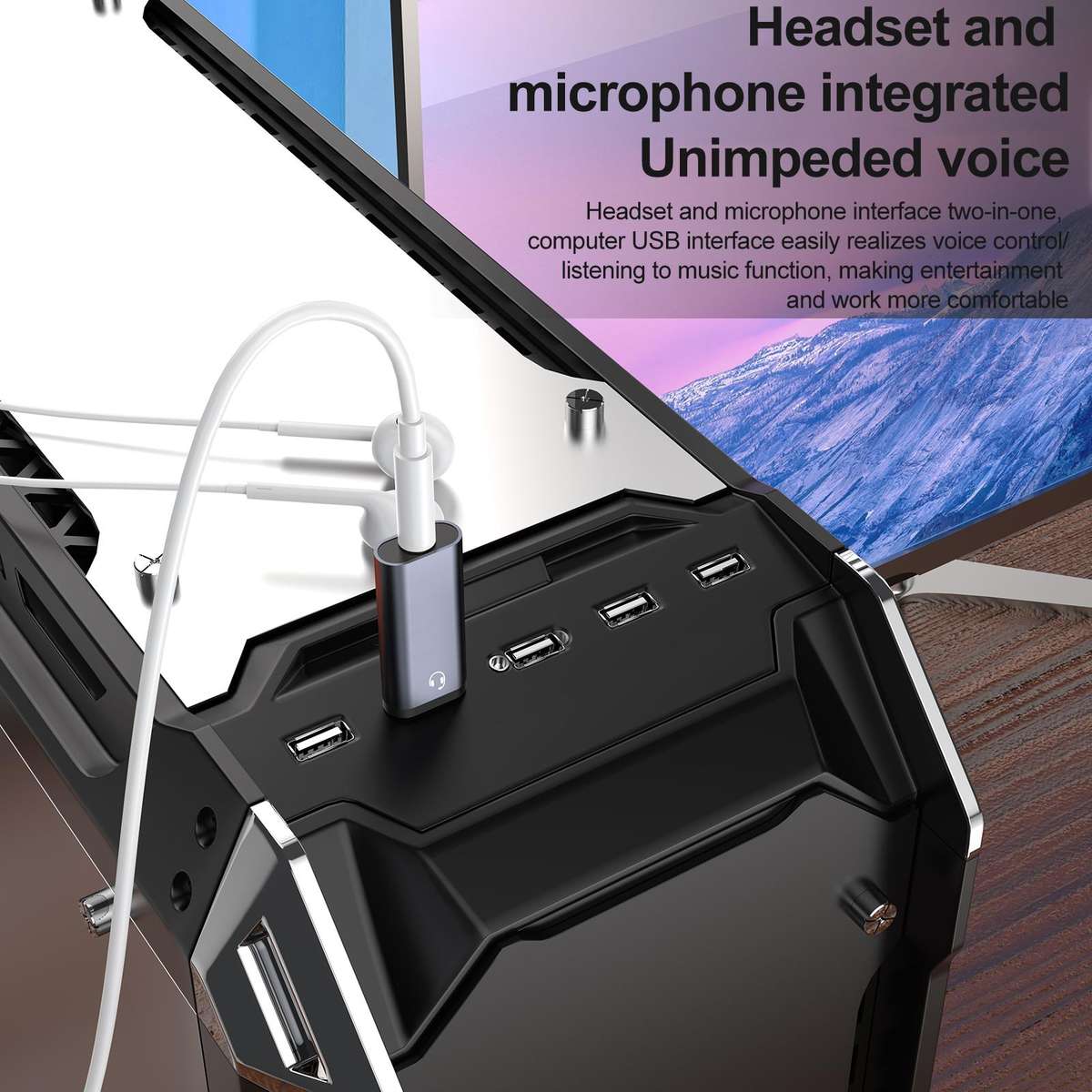 USB Male to 3.5mm Female Audio Adapter(Grey)