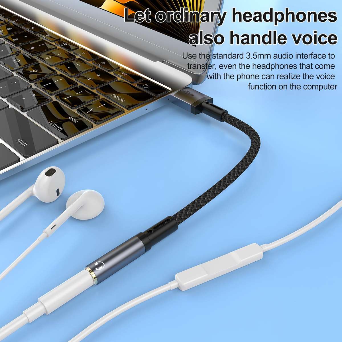 USB Male to 3.5mm Female Audio Adapter(Grey)