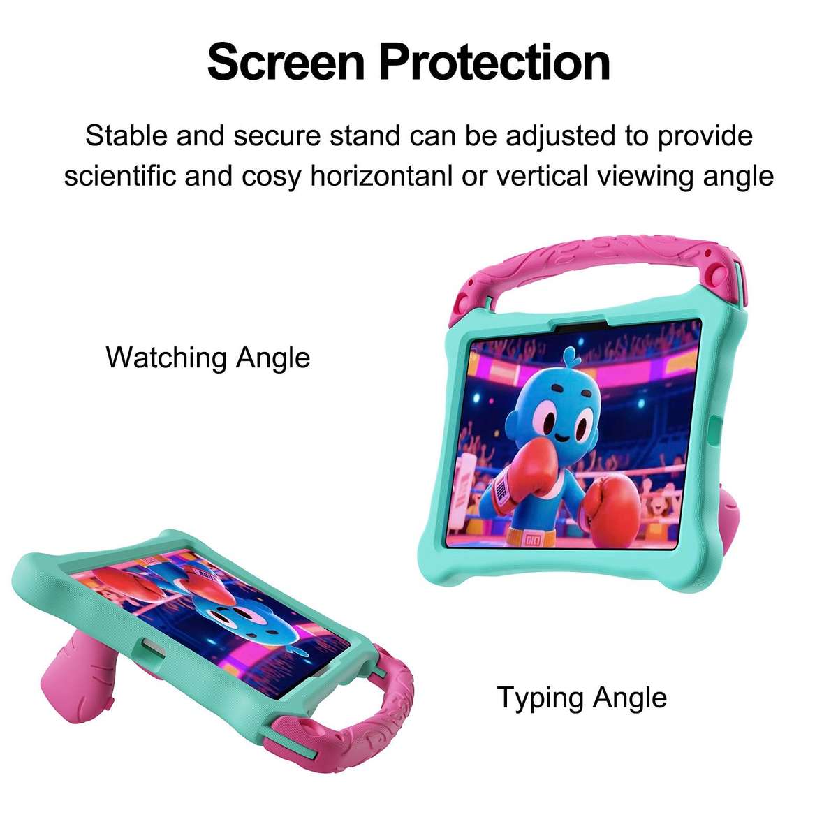 For Xiaomi Pad 8 / 8 Pro / Poco Pad X1 Boxing Series Kickstand EVA Shockproof ... (Mint Rose Red)