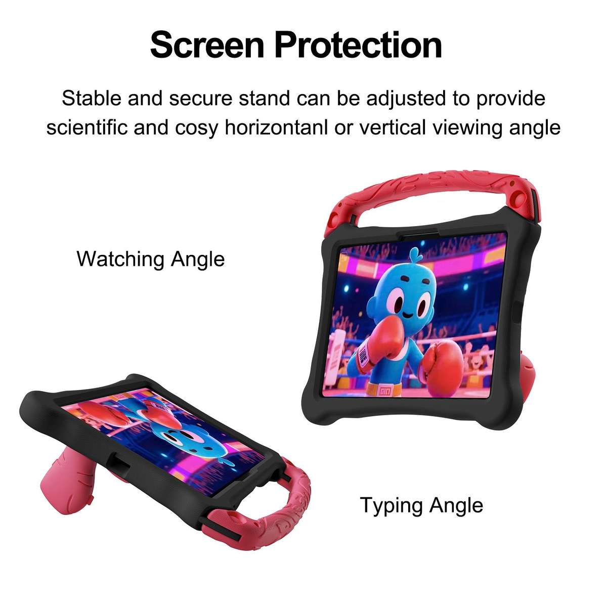 For Xiaomi Pad 8 / 8 Pro / Poco Pad X1 Boxing Series Kickstand EVA Shockproof Tabl ... (Black Red)