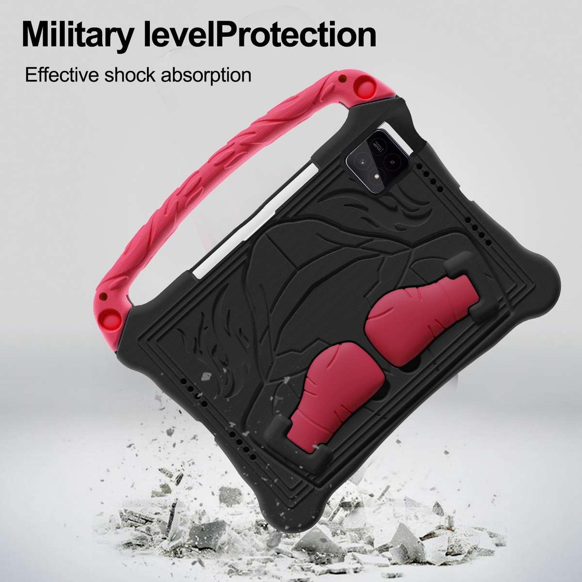 For Xiaomi Pad 8 / 8 Pro / Poco Pad X1 Boxing Series Kickstand EVA Shockproof Tabl ... (Black Red)