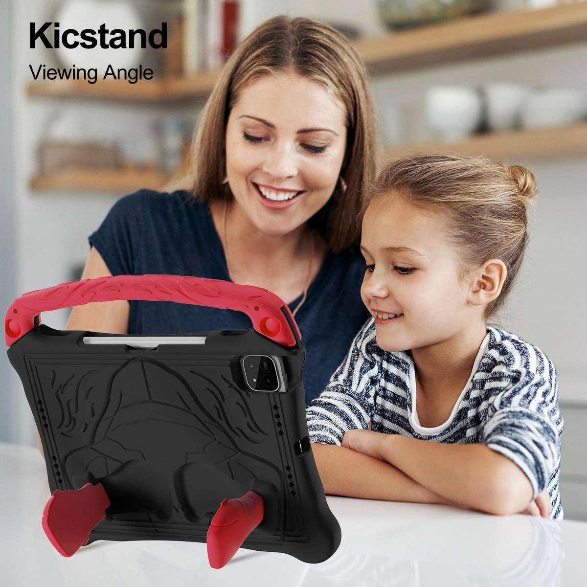 For Xiaomi Pad 8 / 8 Pro / Poco Pad X1 Boxing Series Kickstand EVA Shockproof Tabl ... (Black Red)