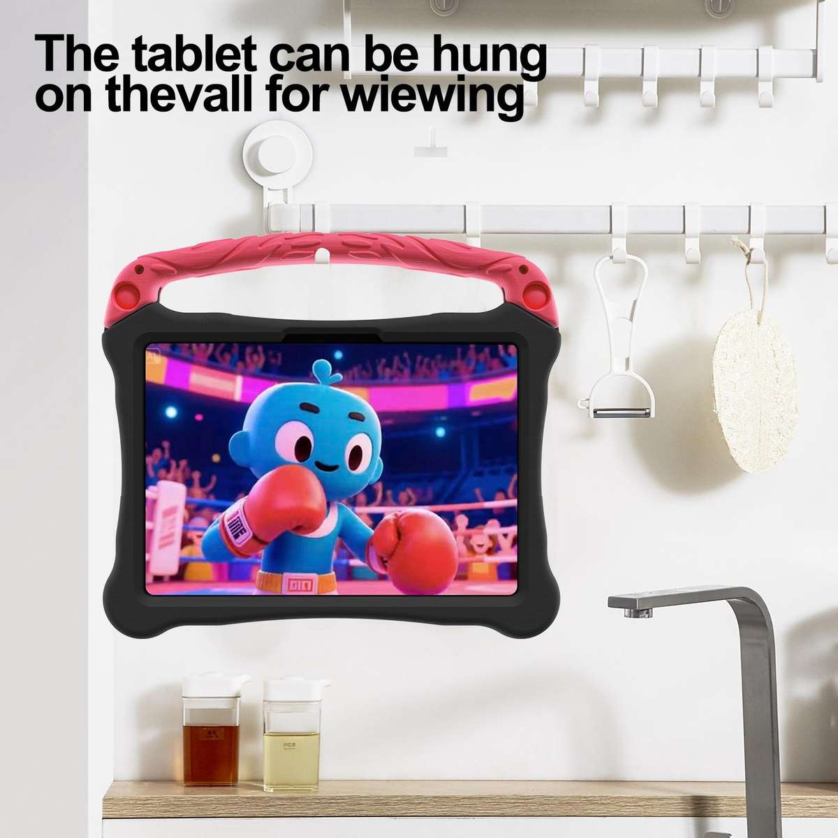 For Xiaomi Pad 8 / 8 Pro / Poco Pad X1 Boxing Series Kickstand EVA Shockproof Tabl ... (Black Red)