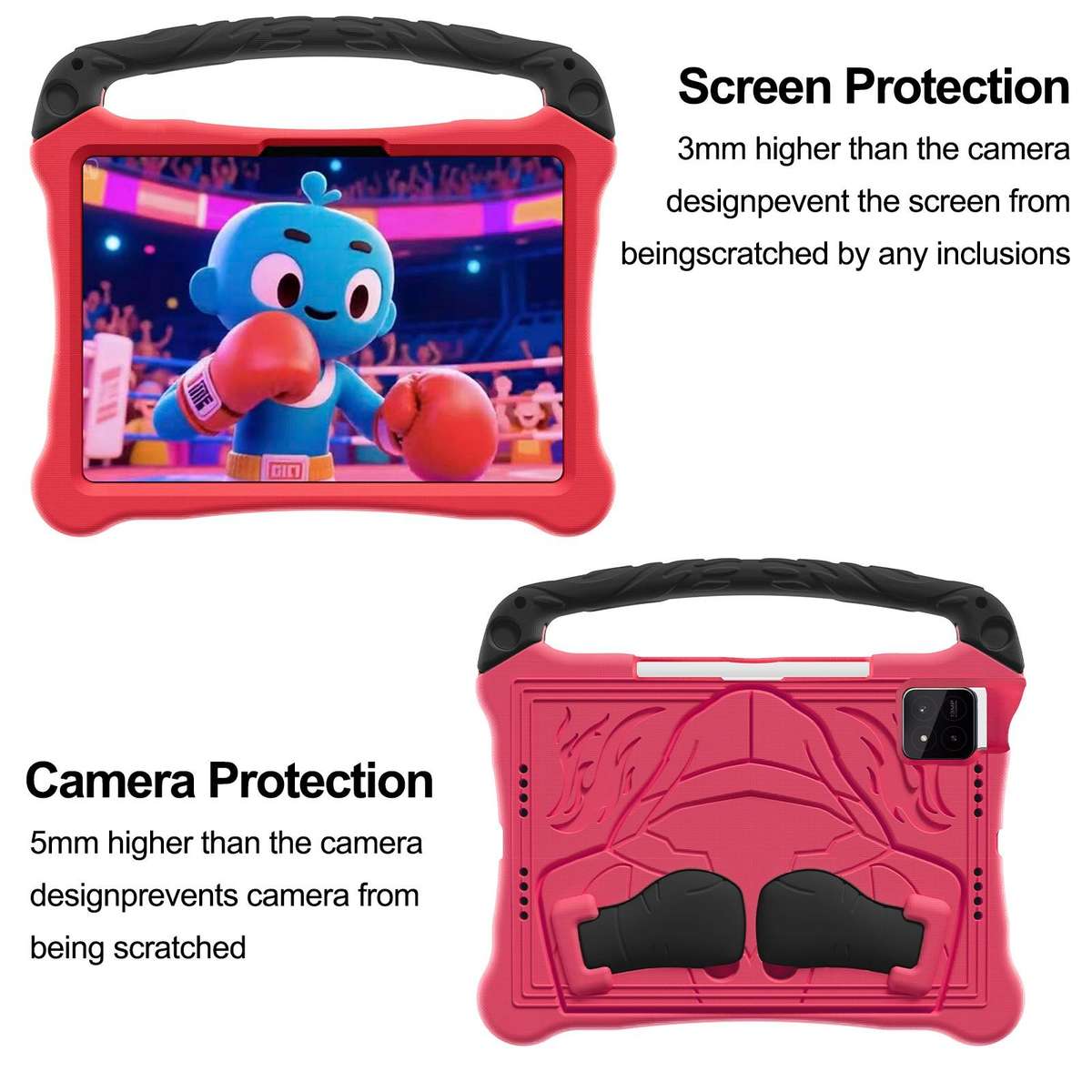 For Xiaomi Pad 8 / 8 Pro / Poco Pad X1 Boxing Series Kickstand EVA Shockproof Tabl ... (Red Black)