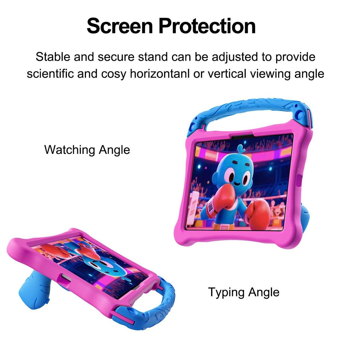 For Xiaomi Pad 8 / 8 Pro / Poco Pad X1 Boxing Series Kickstand EVA Shockproof ... (Rose Red Blue)