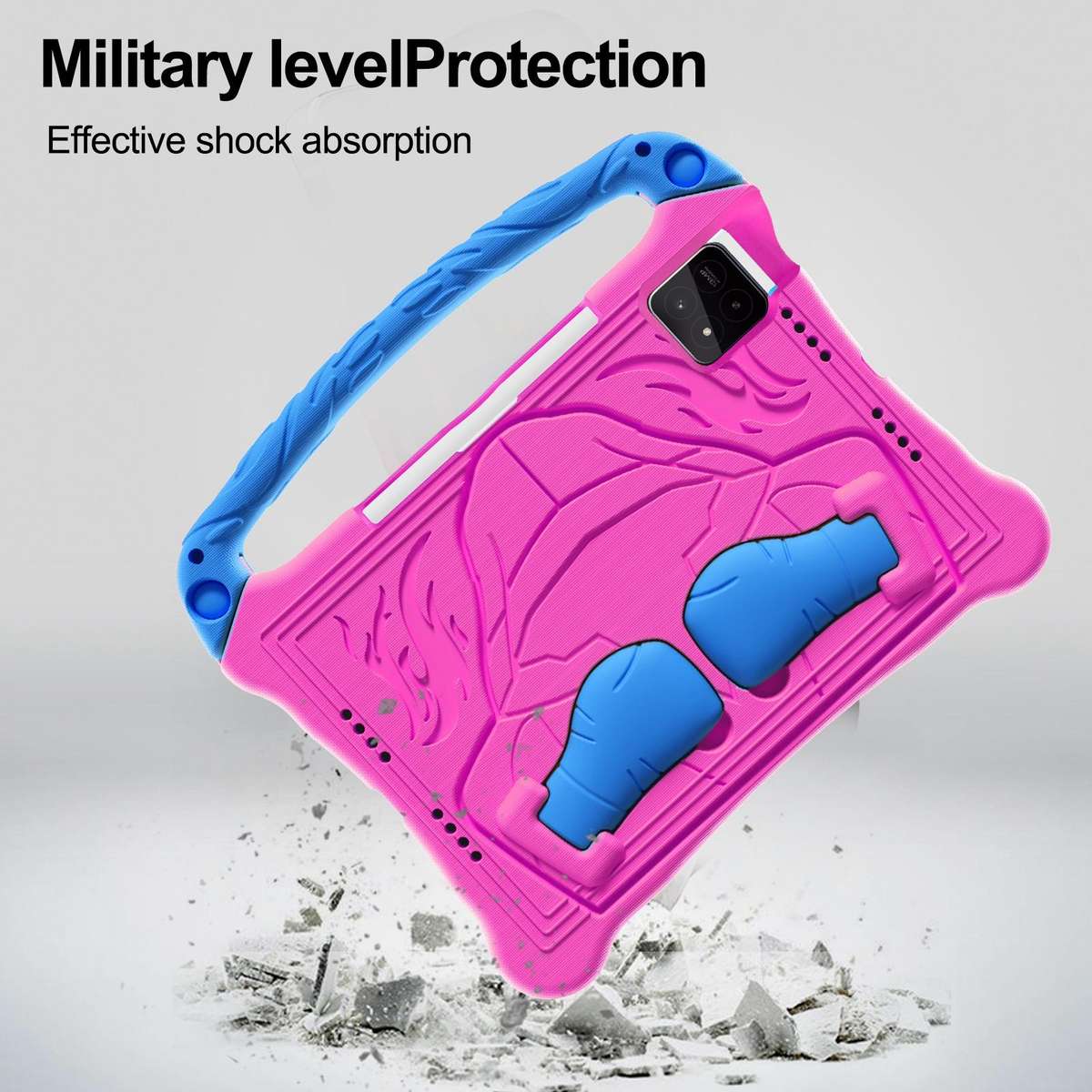For Xiaomi Pad 8 / 8 Pro / Poco Pad X1 Boxing Series Kickstand EVA Shockproof ... (Rose Red Blue)