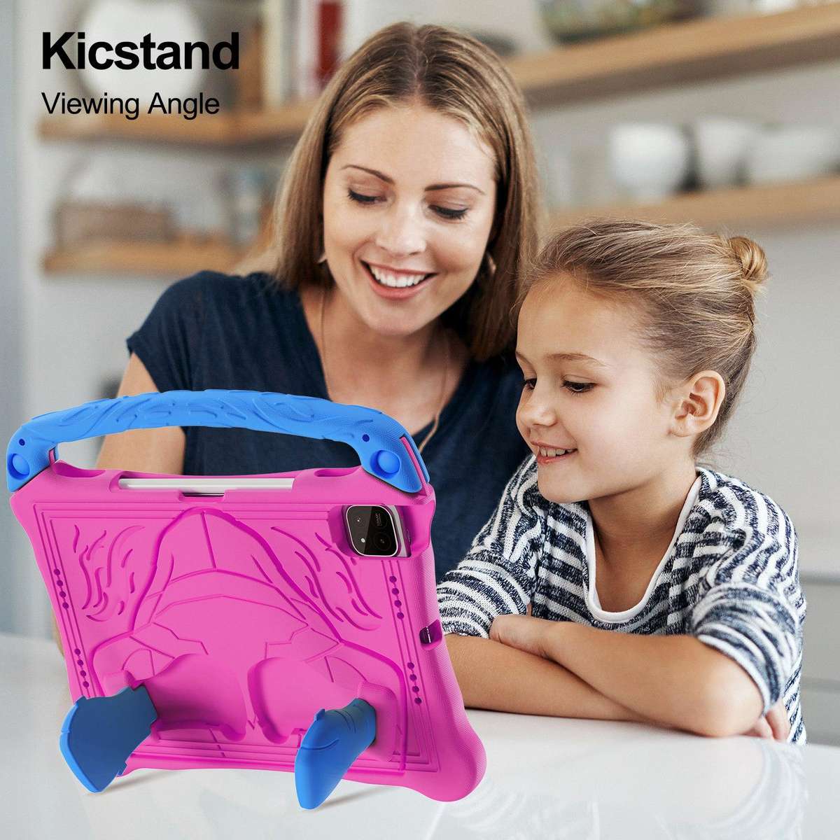 For Xiaomi Pad 8 / 8 Pro / Poco Pad X1 Boxing Series Kickstand EVA Shockproof ... (Rose Red Blue)