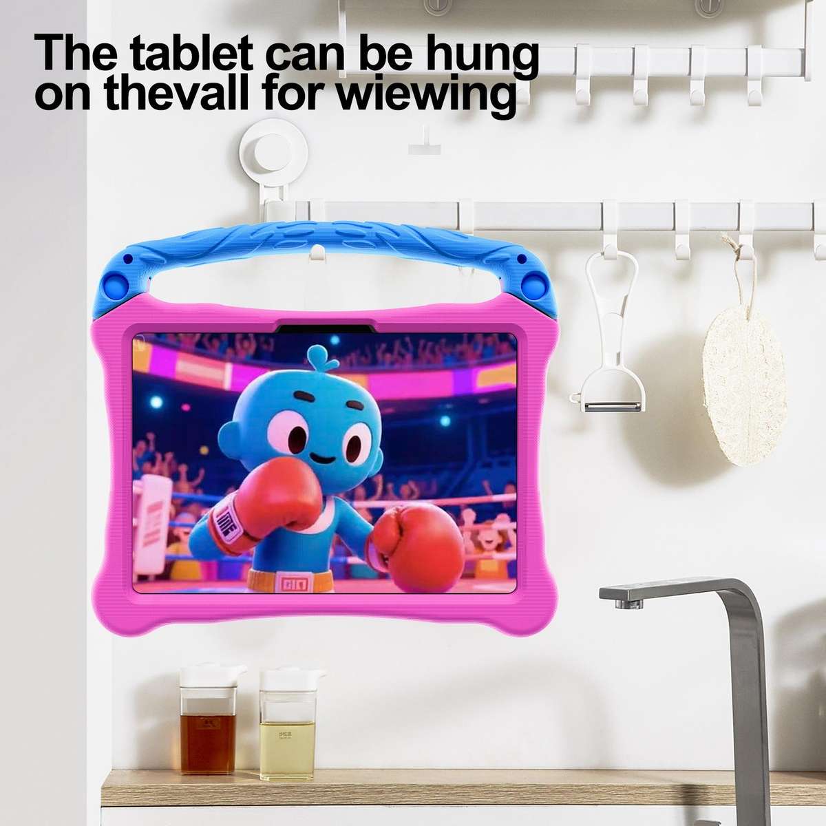 For Xiaomi Pad 8 / 8 Pro / Poco Pad X1 Boxing Series Kickstand EVA Shockproof ... (Rose Red Blue)