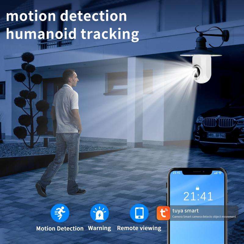 1080P Bulb Type WiFi Surveillance Camera Support Night Vision & Two-way Intercom & Mot ... (White)