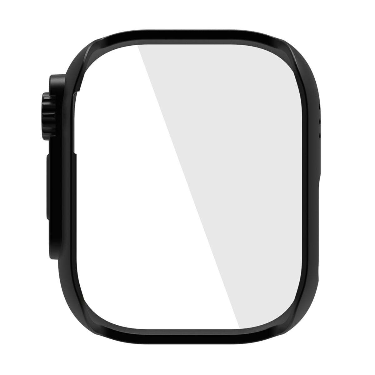 For Redmi Watch 5 Lite Change to Ultra Tempered Film Integrated PC Watch Protective Case(Black)