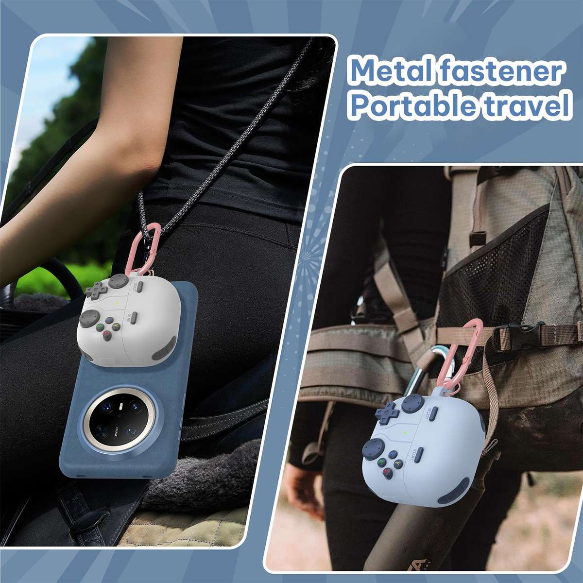 For Huawei FreeClip 2 Retro Game Console Style Silicone Earbuds Case(Light Grey)