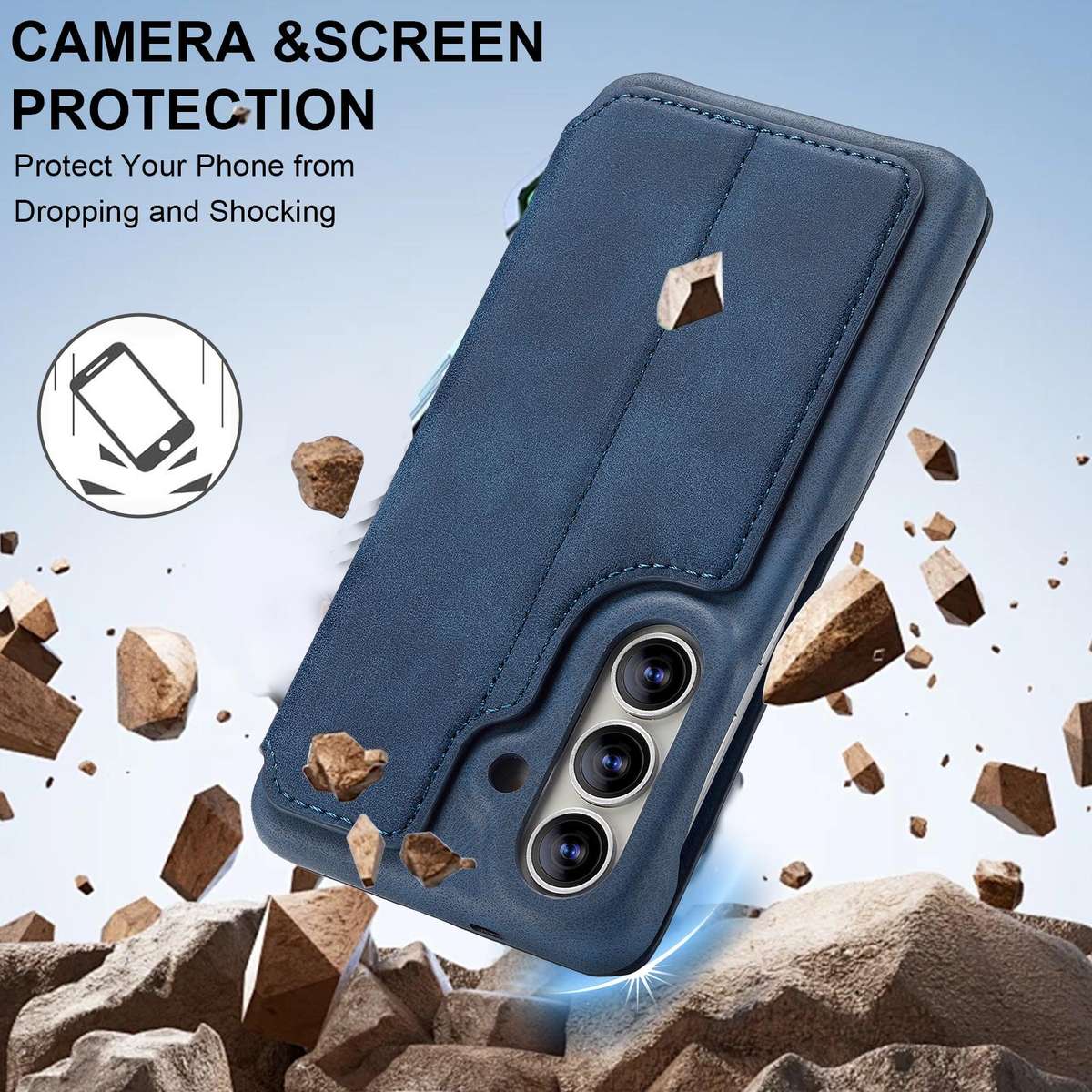 For Samsung Galaxy S26 5G LC.IMEEKE Hon Ancient Series Flip Leather Phone Case(Blue)