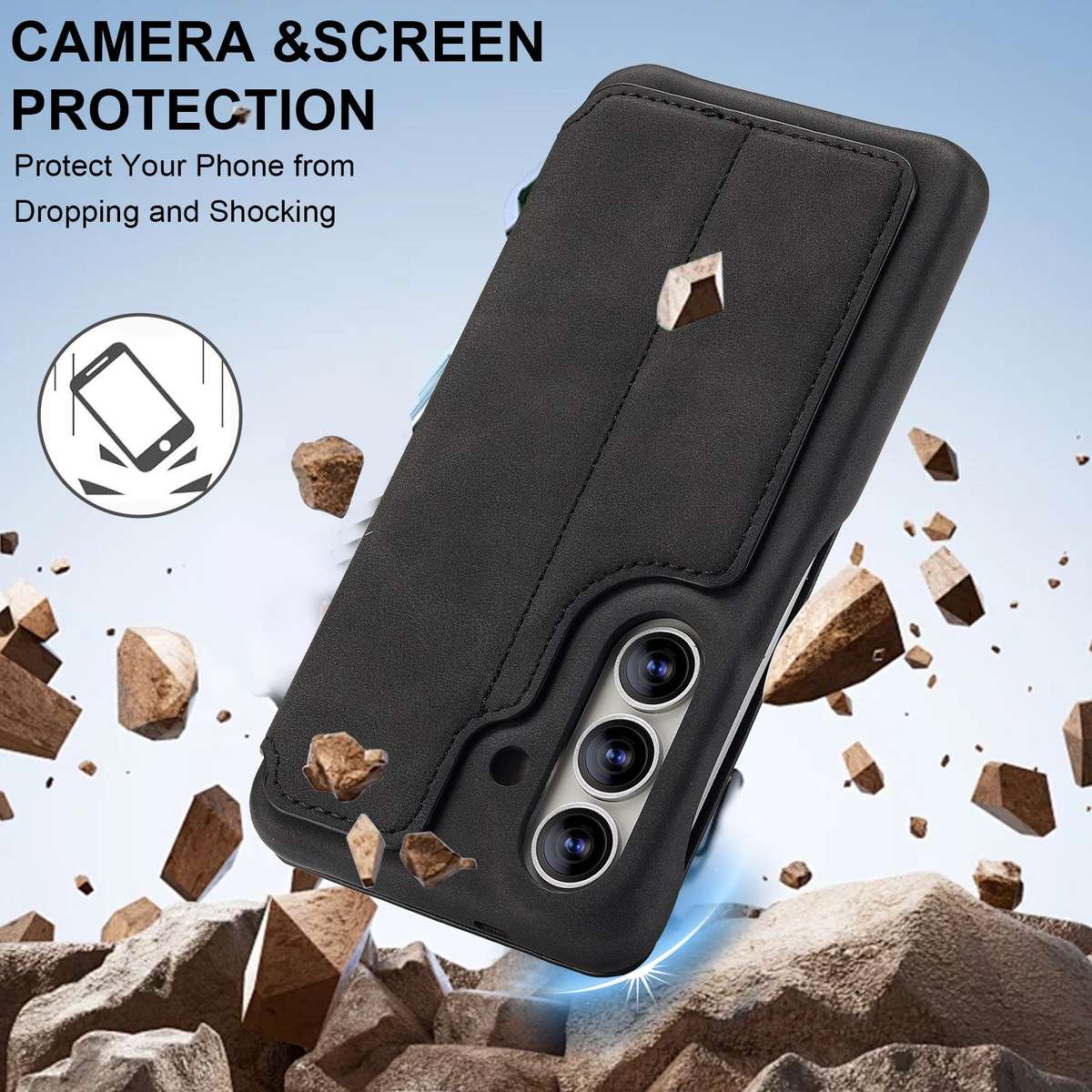 For Samsung Galaxy S26+ 5G LC.IMEEKE Hon Ancient Series Flip Leather Phone Case(Black)