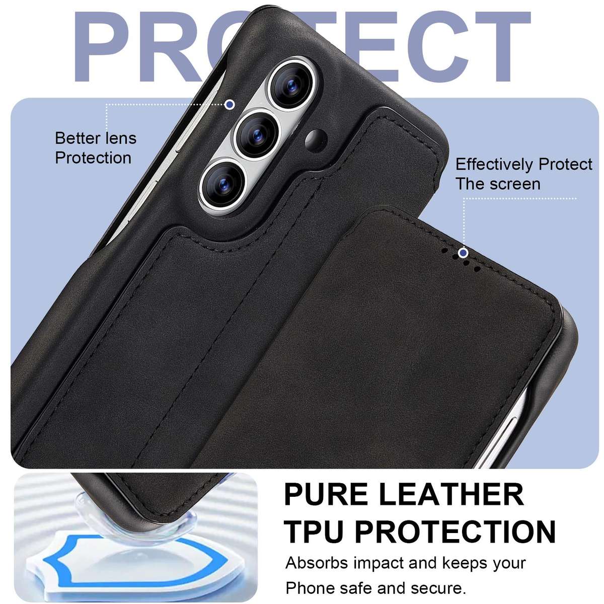 For Samsung Galaxy S26+ 5G LC.IMEEKE Hon Ancient Series Flip Leather Phone Case(Black)