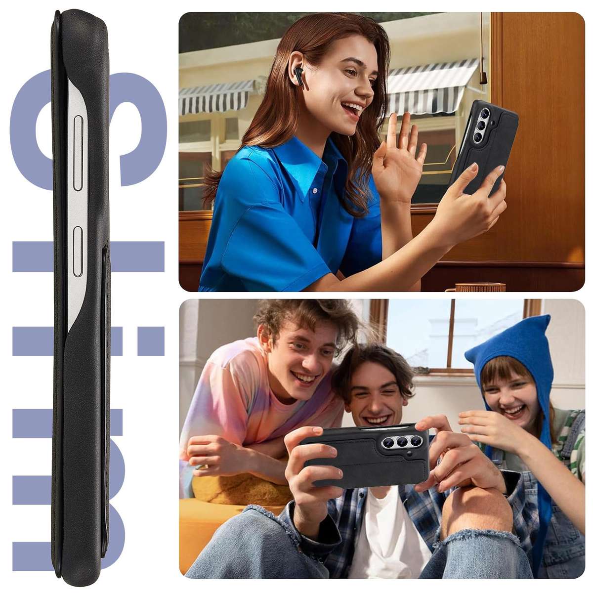 For Samsung Galaxy S26+ 5G LC.IMEEKE Hon Ancient Series Flip Leather Phone Case(Black)