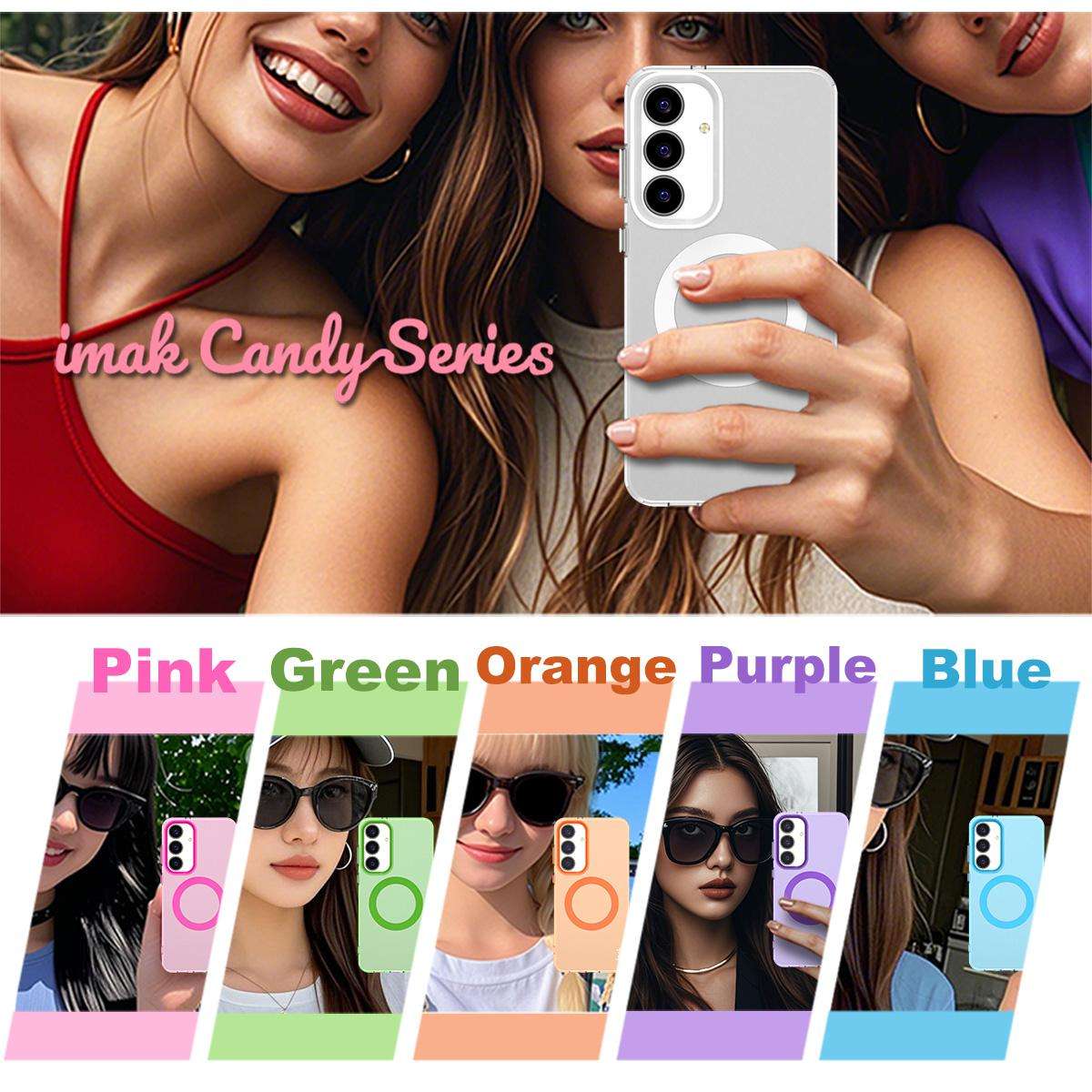 For Samsung Galaxy S25 FE 5G IMAK Candy Series Shockproof MagSafe Phone Case(Blue)