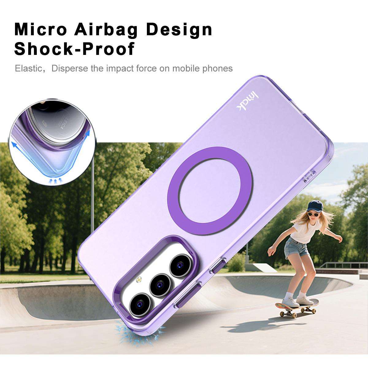 For Samsung Galaxy S25 FE 5G IMAK Candy Series Shockproof MagSafe Phone Case(Purple)