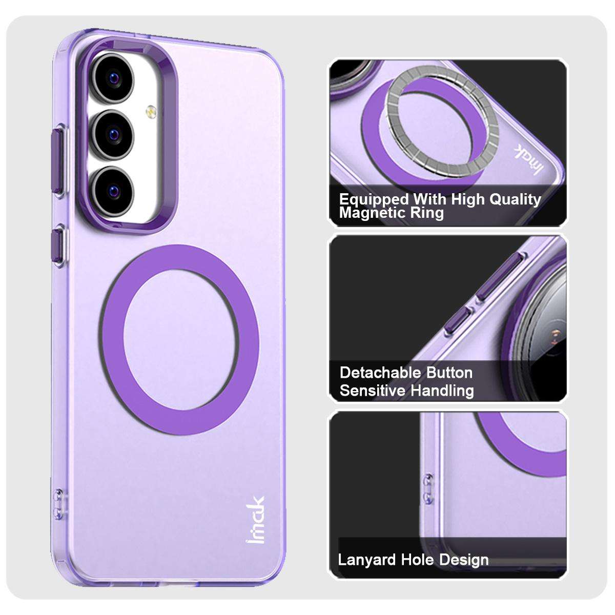 For Samsung Galaxy S25 FE 5G IMAK Candy Series Shockproof MagSafe Phone Case(Purple)