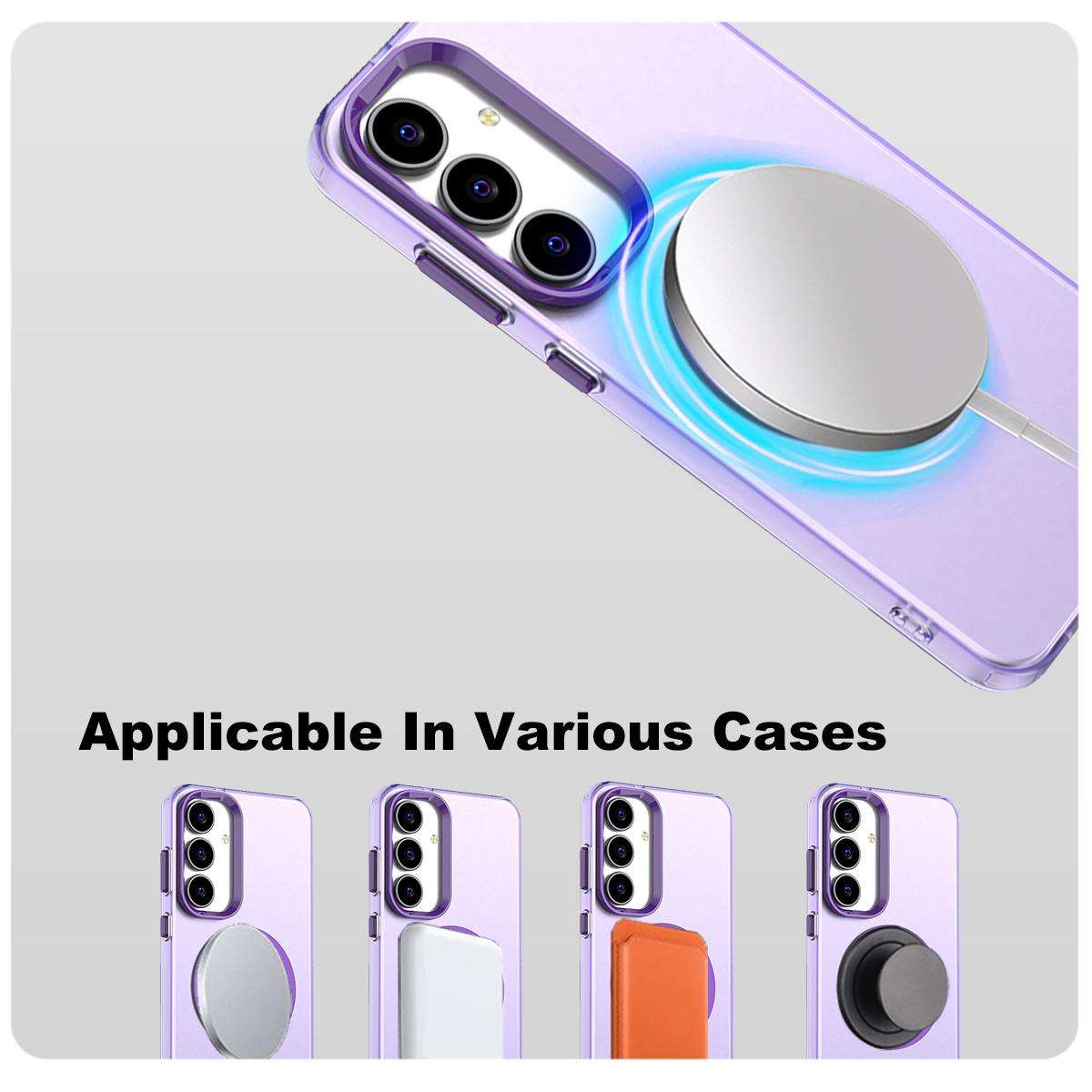 For Samsung Galaxy S25 FE 5G IMAK Candy Series Shockproof MagSafe Phone Case(Purple)