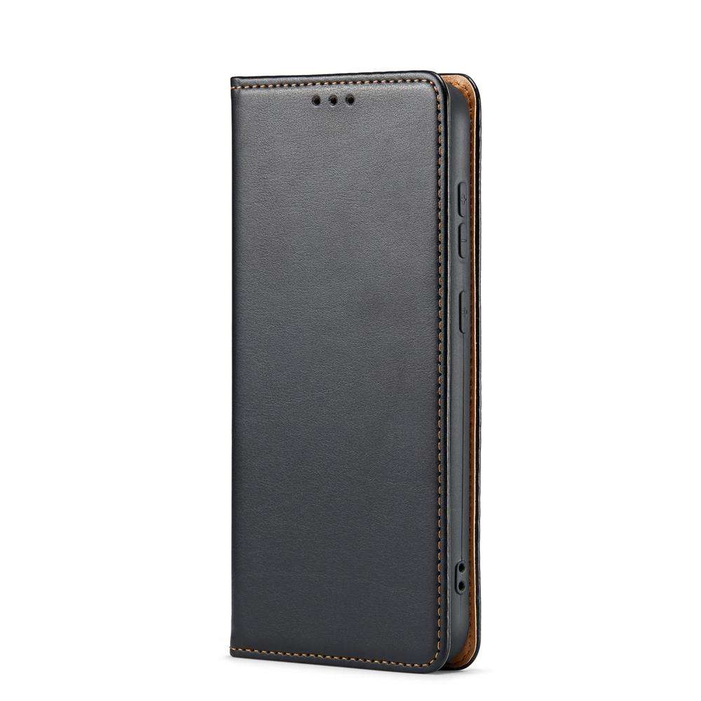 For Samsung Galaxy S25 5G Fierre Shann PU Genuine Leather Texture Phone Case(Black)