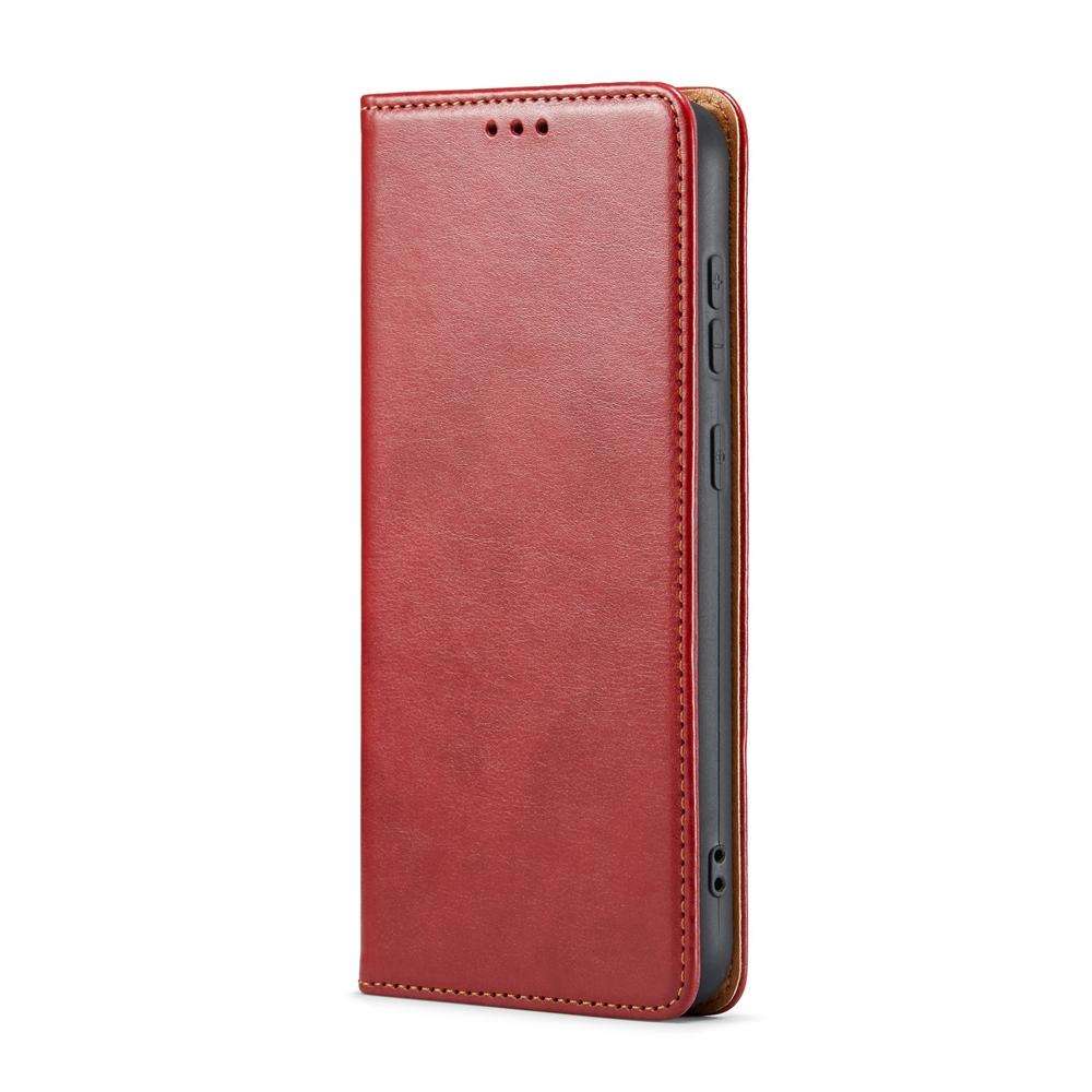 For Samsung Galaxy S25 5G Fierre Shann PU Genuine Leather Texture Phone Case(Red)