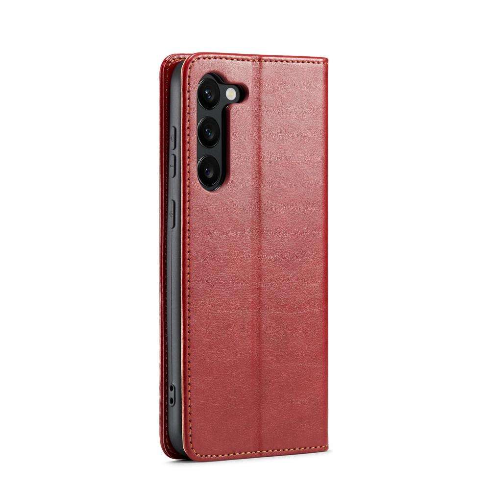For Samsung Galaxy S25 5G Fierre Shann PU Genuine Leather Texture Phone Case(Red)