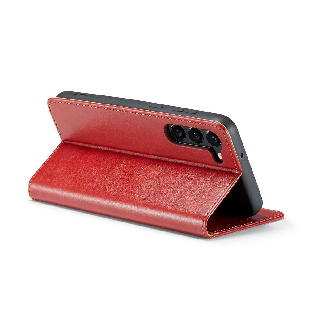 For Samsung Galaxy S25 5G Fierre Shann PU Genuine Leather Texture Phone Case(Red)