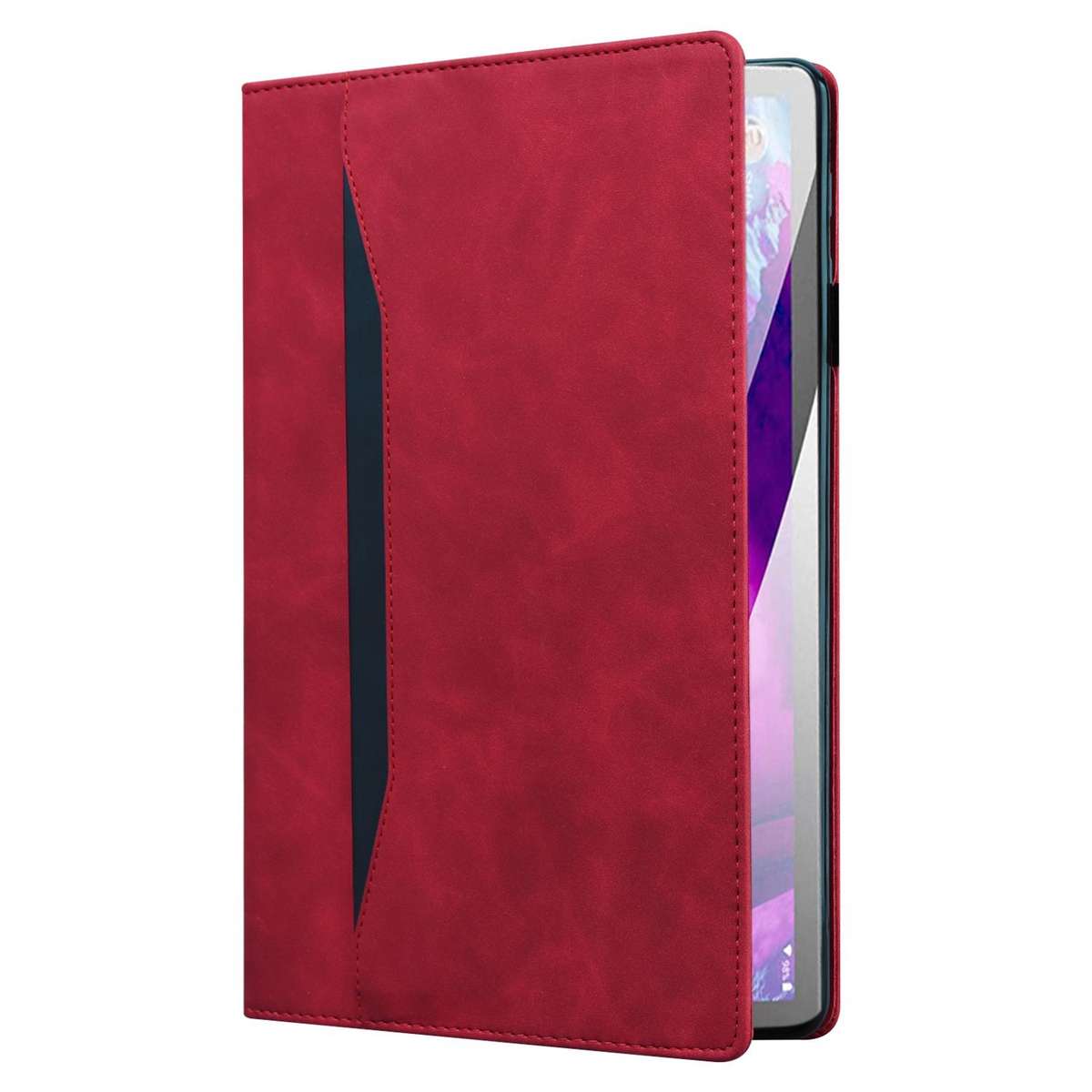 For Tecno Megapad Pro 12 Splicing Shockproof Leather Tablet Case(Red)