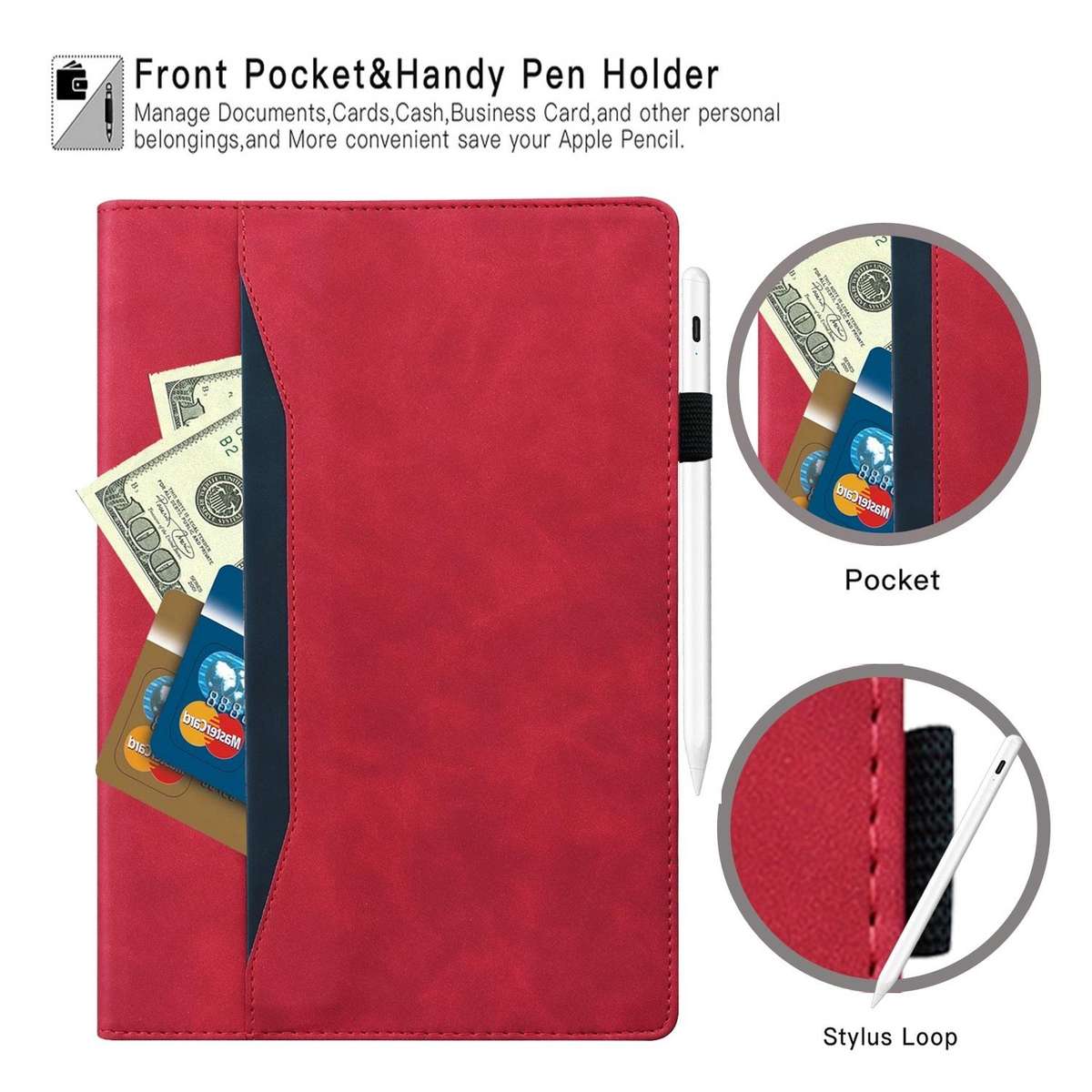 For Tecno Megapad Pro 12 Splicing Shockproof Leather Tablet Case(Red)