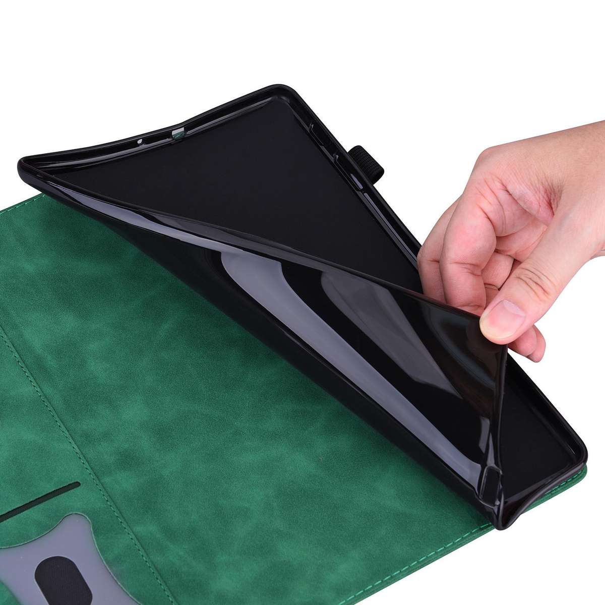 For Tecno Megapad Pro 12 Splicing Shockproof Leather Tablet Case(Green)